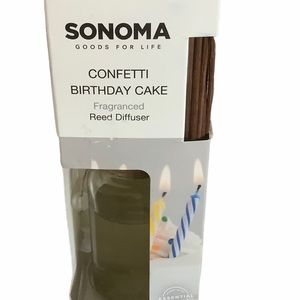 Sonoma confetti birthday cake fragranced reed diffuser 3.65 oz +10 reeds